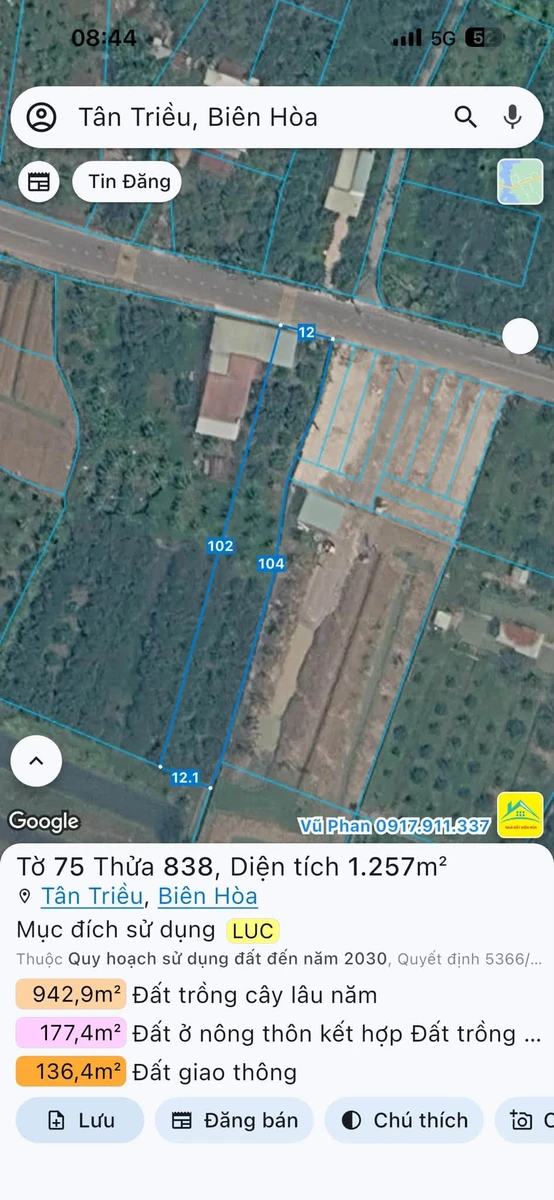 Bán 1257 m² đất trồng lúa Tân Triều Đồng Nai 6 tỷ - Ảnh thu nhỏ 3