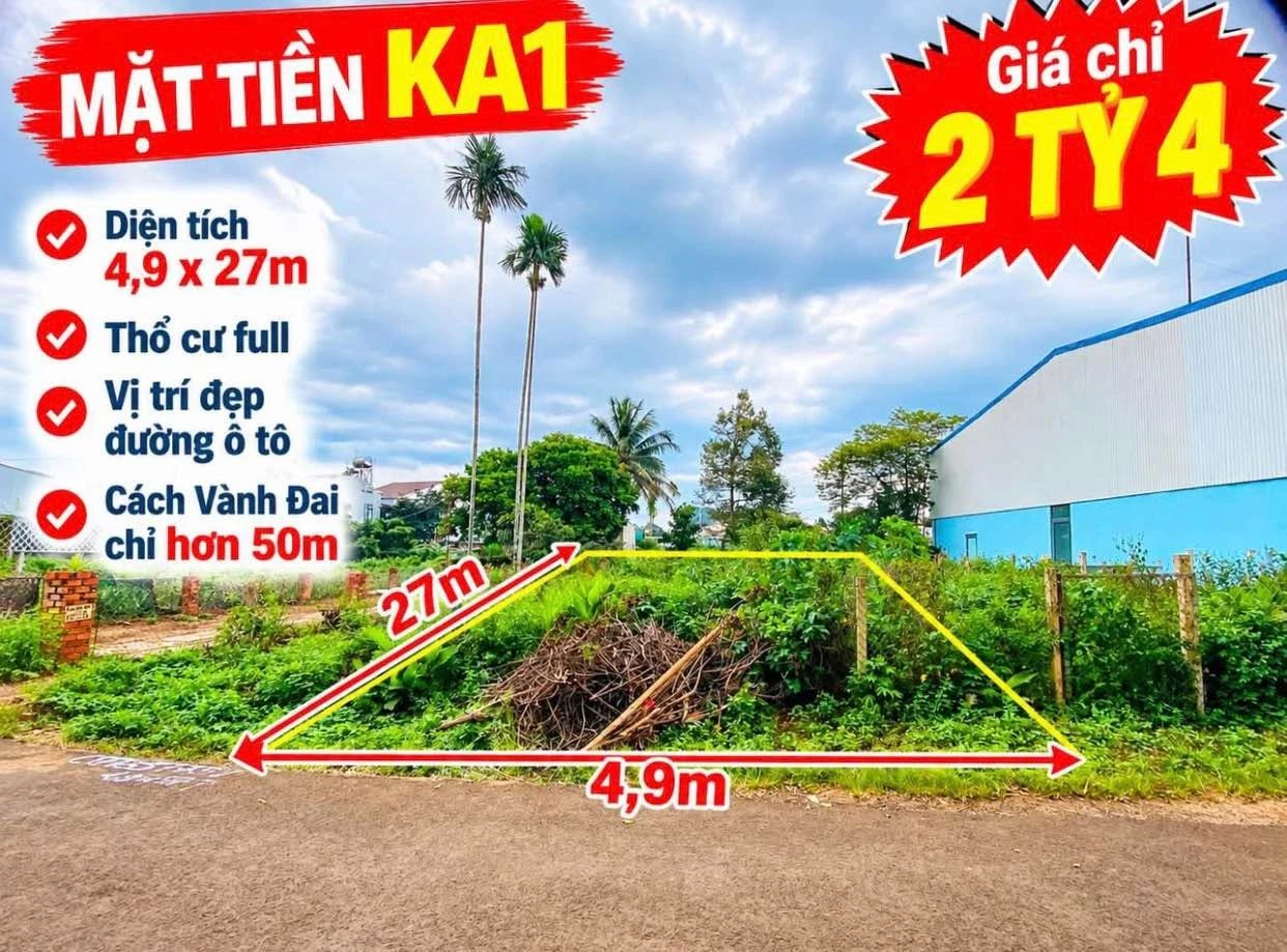 Bán lô đất mặt tiền KA1 EATU, Tân An, 132m² - Ảnh 1