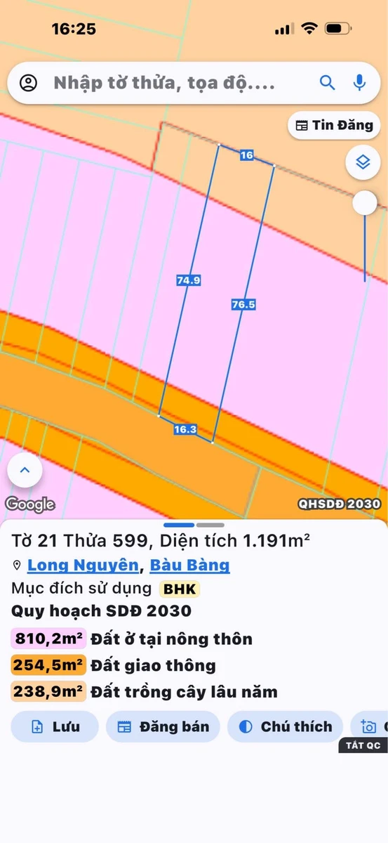 Bán đất mặt tiền Long Nguyên 16x76m quận 12 - Ảnh 1