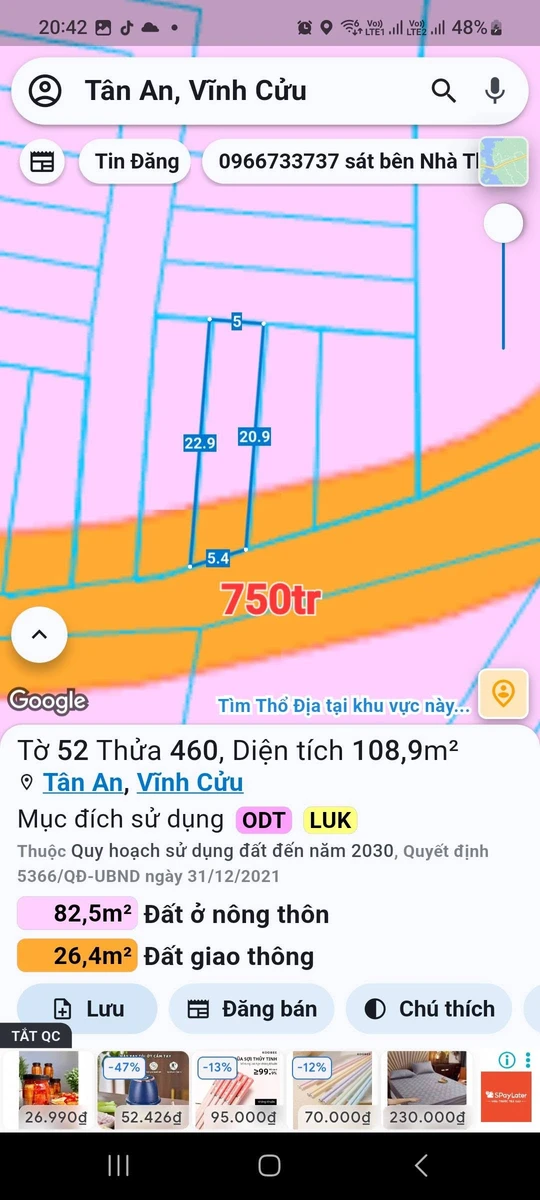 Bán đất nền sổ riêng, thổ cư giá từ 750 triệu tại Tân An, Đồng Nai - Ảnh thu nhỏ 2