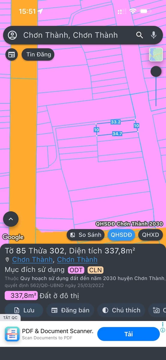 Bán lô góc mặt tiền Âu Cơ 340m² Chơn Thành - Ảnh thu nhỏ 3