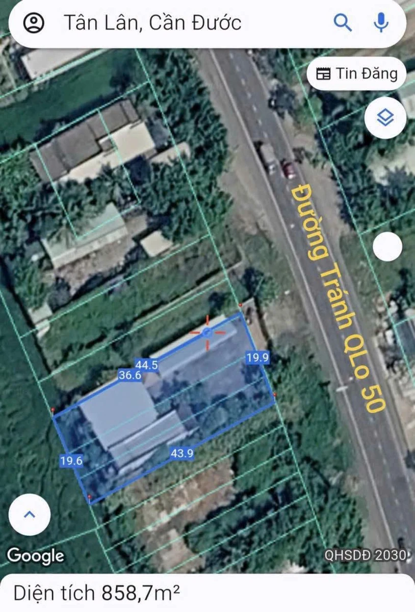Bán đất mặt tiền QL50 xã Tân Lân 855m² Cần Dước - Ảnh thu nhỏ 5