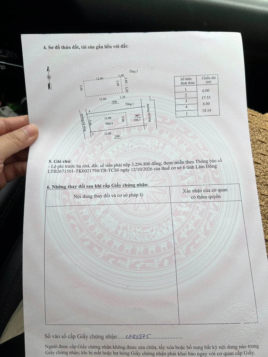 Bán nhà lầu 2 mặt tiền 107m² 3 phòng ngủ - 3,25 tỷ - Ảnh thu nhỏ 2