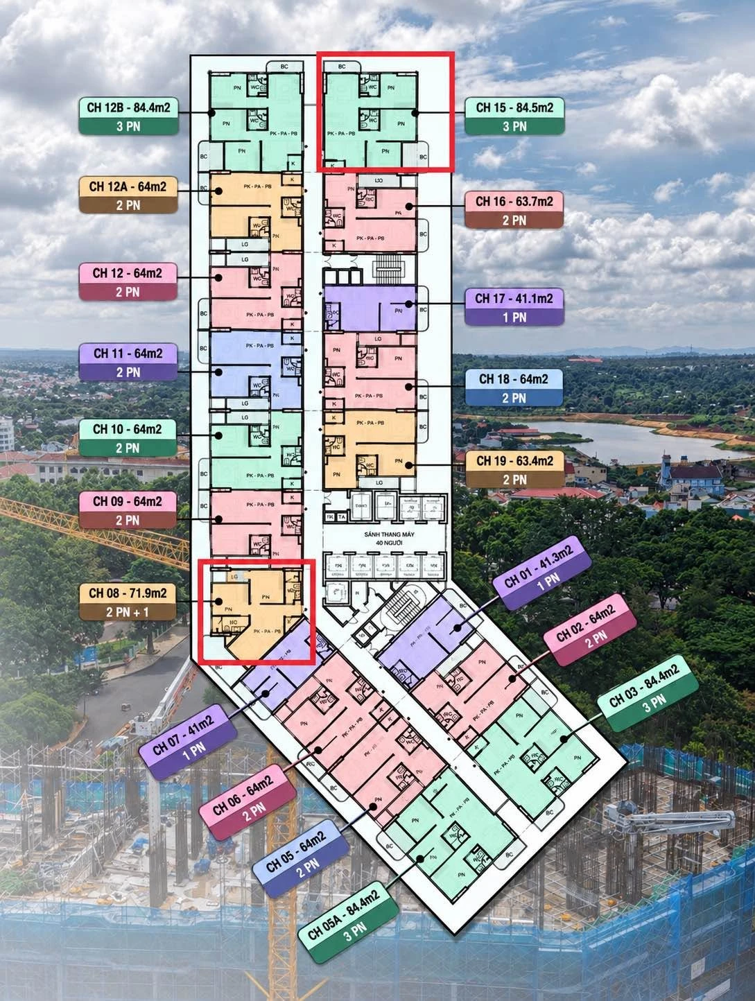 Bán căn hộ 2PN 74m² ban công 20m² tại Ecopalace, Buôn Ma Thuột - Ảnh 1