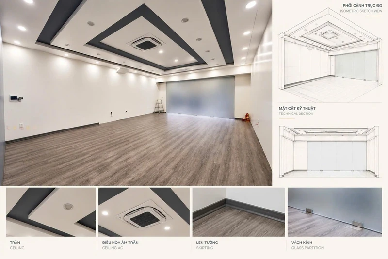 Cho thuê mặt bằng văn phòng 60m² tầng 1 Waterfront 1