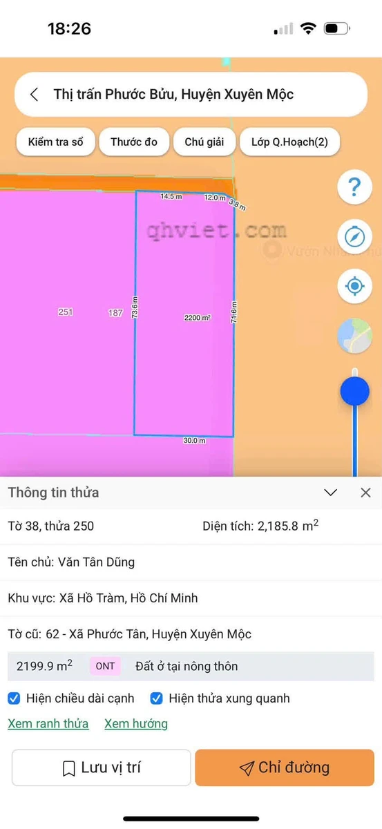 Bán đất 2200 m2 Xã Hồ Tràm Mới 3.2 tỷ - Ảnh thu nhỏ 3