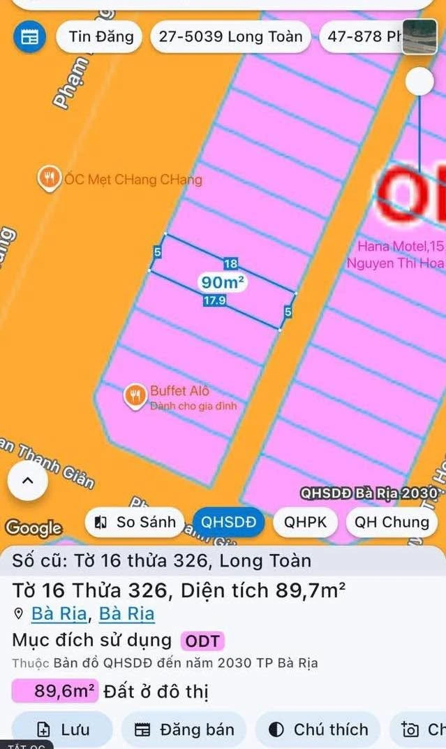 Bán lô mặt tiền kinh doanh 90m2 Phạm Hùng, Bà Rịa - Ảnh thu nhỏ 2