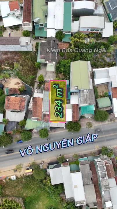 Bán 234m2 full thổ cư mặt tiền Võ Nguyên Giáp, ngang 9,3m, dưới BV Sơn Tịnh, giá 28 triệu/m2 - Ảnh 1