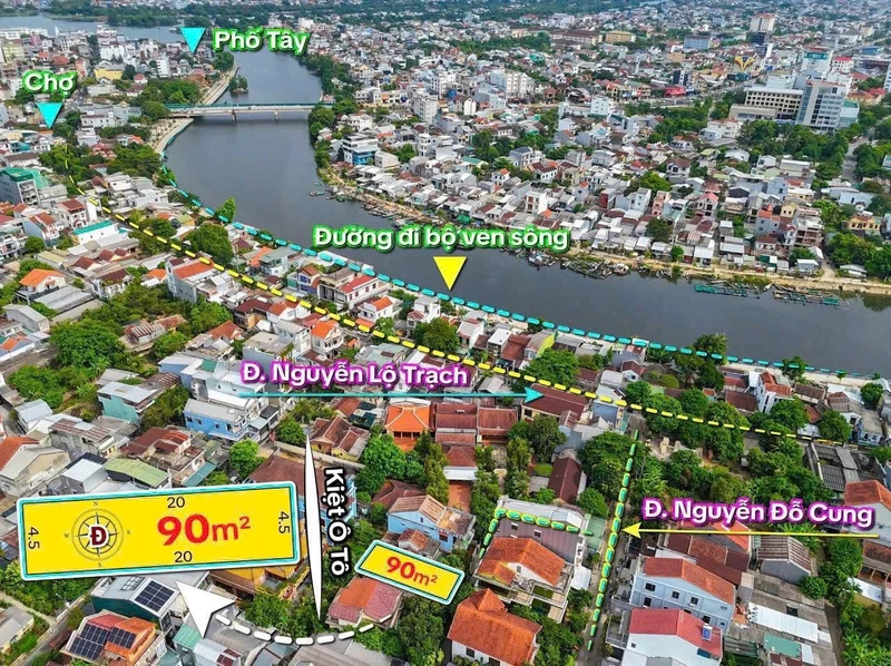 Bán đất kiệt ô tô 90m² Nguyễn Đỗ Cung, Vỹ Dạ, Huế