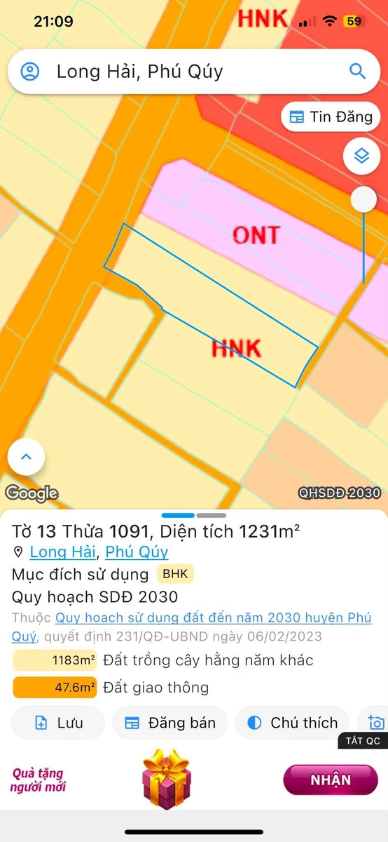 Bán đất mặt tiền Trần Hưng Đạo Phú Quốc 1231m2 - Ảnh thu nhỏ 2
