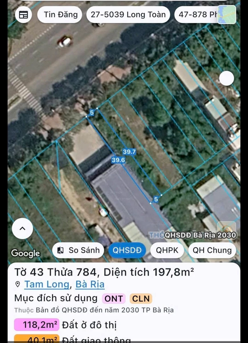 Bán gấp 2 lô đất mặt tiền đường Hùng Vương 198m2, giá 3,49 tỷ/lô, Hòa Long, Bà Rịa - Ảnh thu nhỏ 4