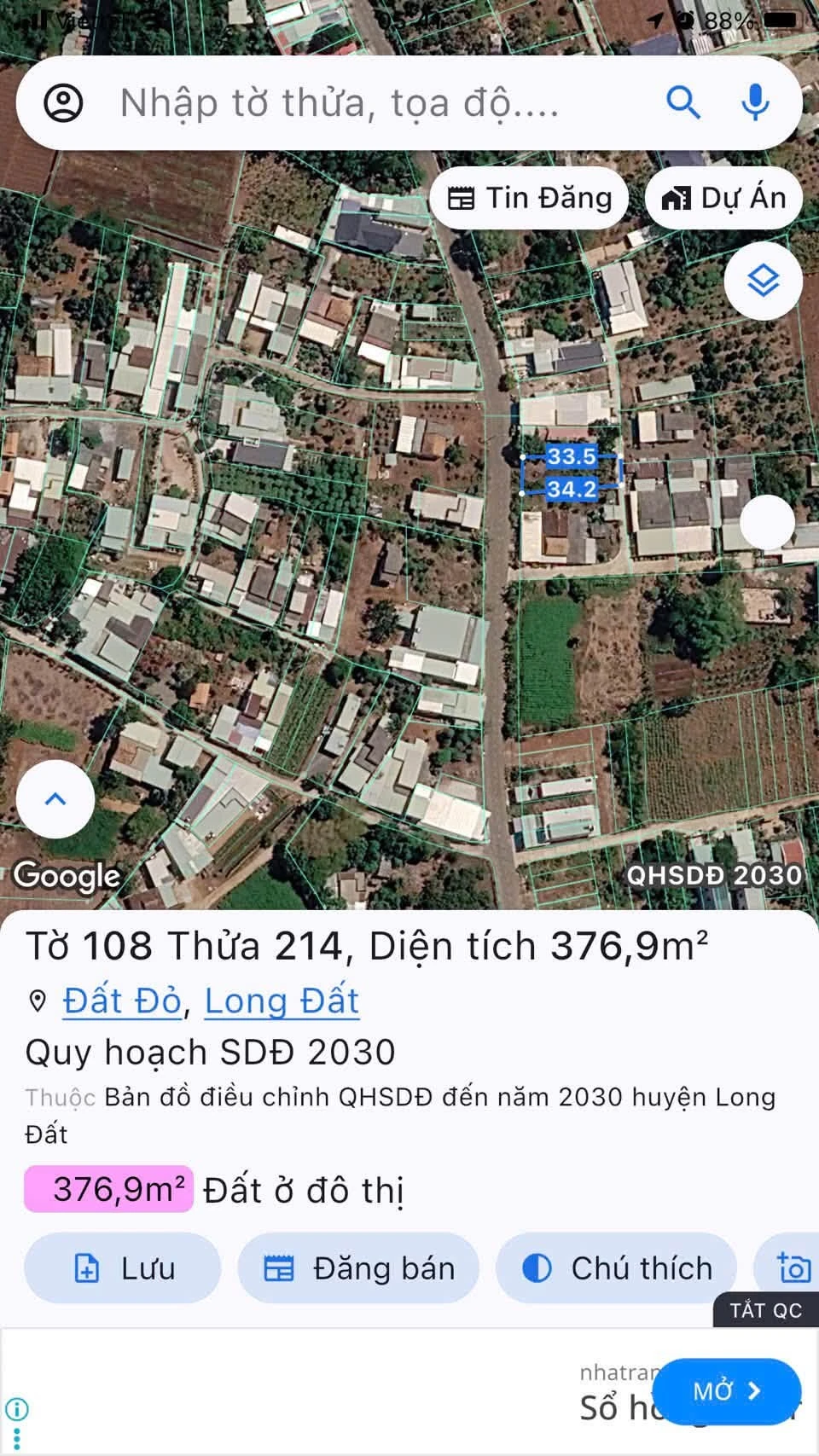 Bán đất 377m² mặt tiền đường Trần Văn Thượng Đất Đỏ, 2,65 tỷ - Ảnh 1