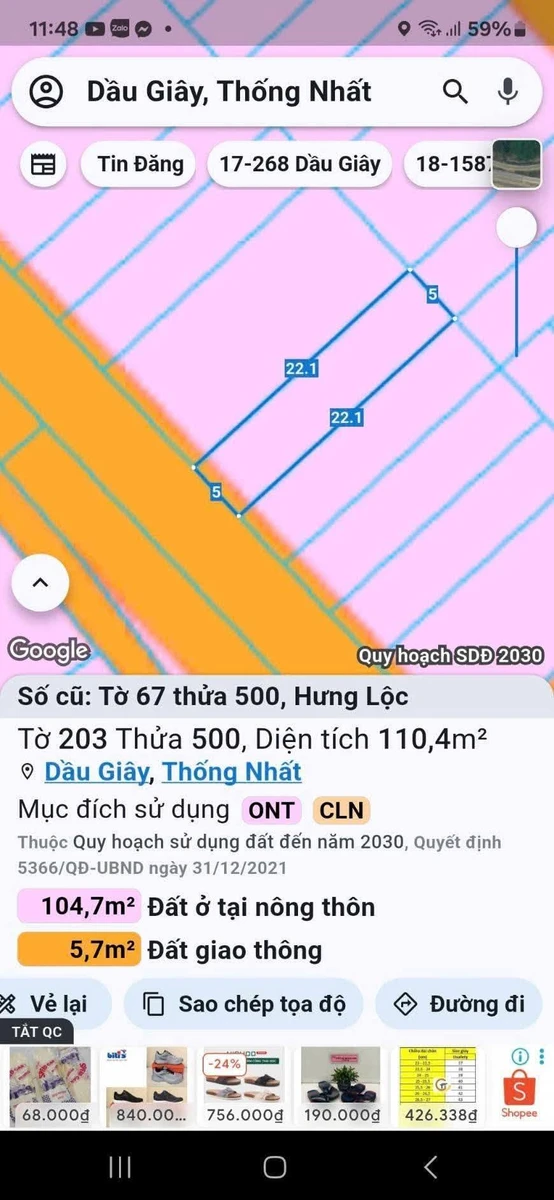 Bán đất sổ riêng 5x22 (110m²) gần KCN Dầu Giây, Bình Dương, 750 triệu - Ảnh thu nhỏ 2