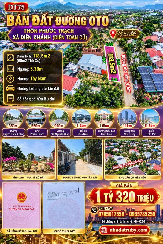 Bán đất Phước Trạch 118.5m² - 1 tỷ 320 triệu