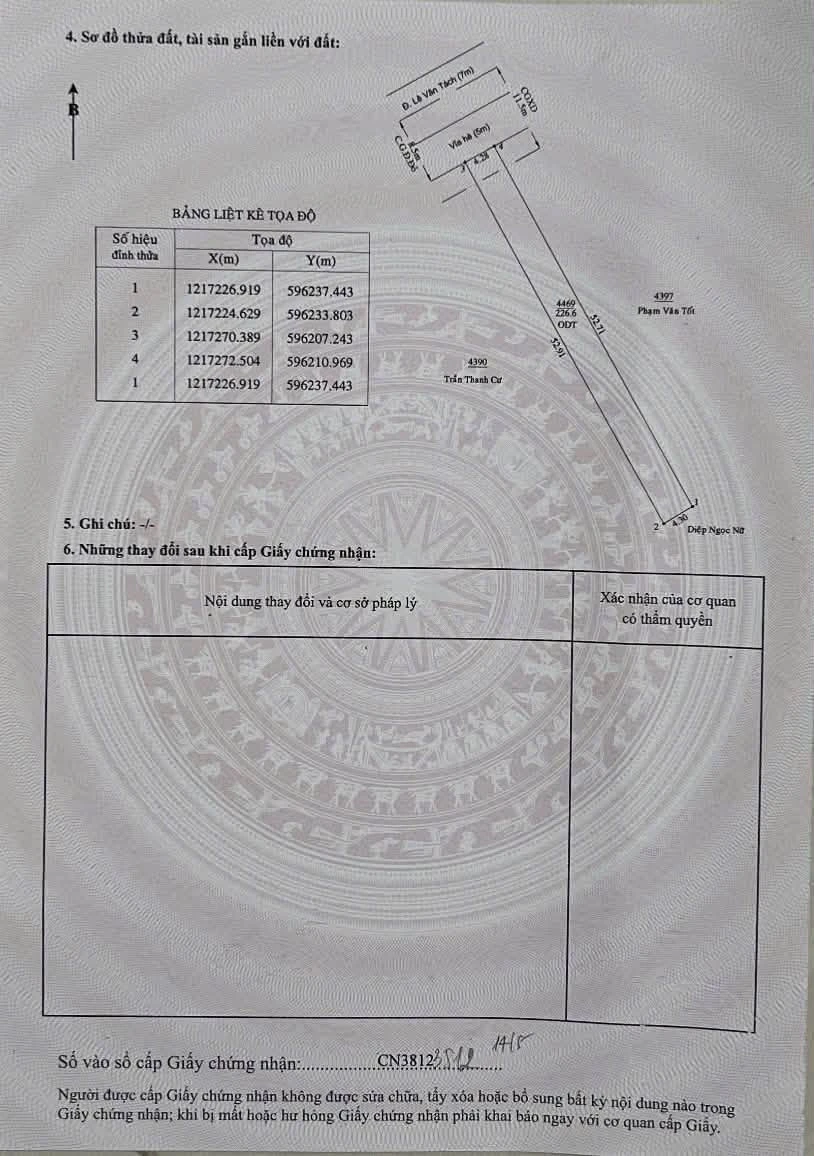 Bán đất mặt tiền Lê Văn Tách 226,6m² Tương Bình Hiệp, TDM - Ảnh thu nhỏ 4