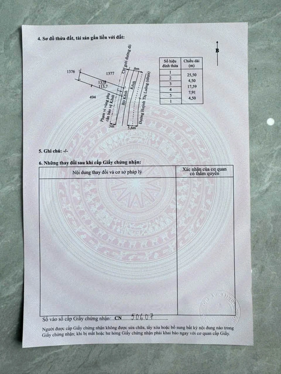 Bán 2 nền đất thổ cư mặt tiền đường Huỳnh Thị Luông, xã Mỹ Lộc, 112,5m2, giá 790 triệu/nền - Ảnh thu nhỏ 4