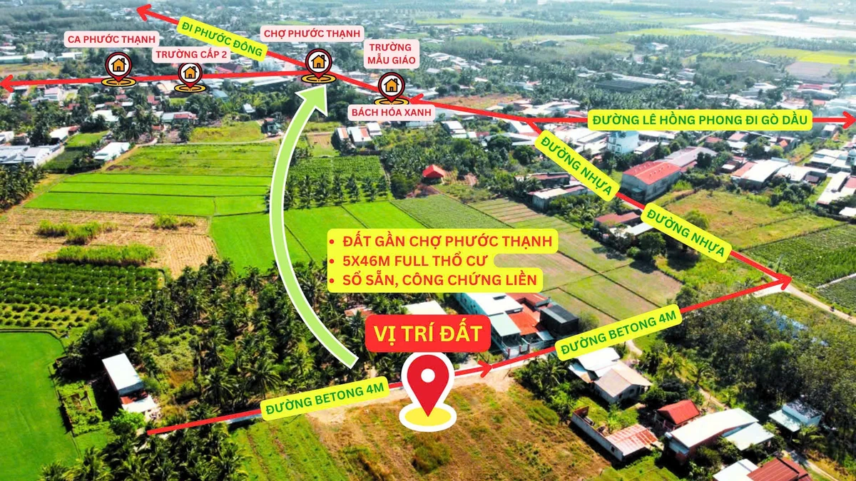 Bán đất nền 205m² khu dân cư Phước Hội, Tây Ninh - Ảnh 1