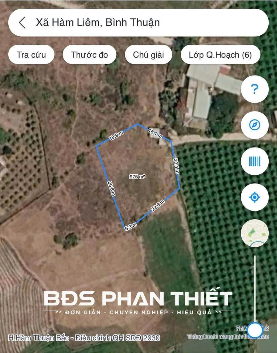 Bán đất vườn Hàm Liêm 976m² đường bê tông 5m - Ảnh thu nhỏ 3