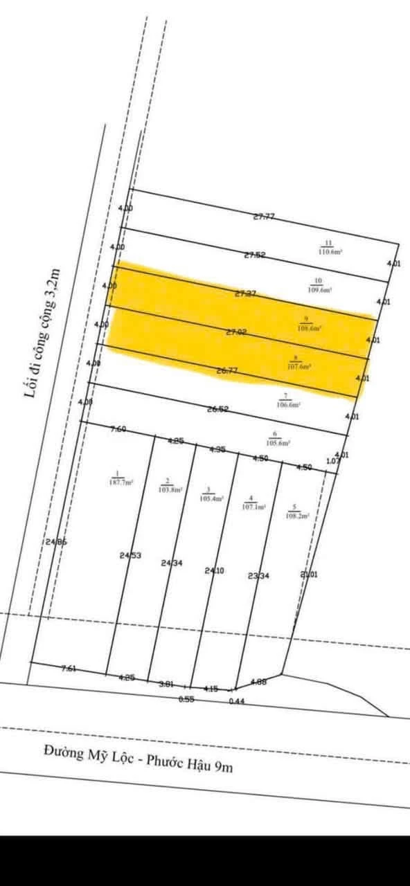 Bán đất thổ cư 108m2 (4x27) sổ hồng riêng, Mỹ Lộc – Phước Hậu, Cần Giuộc, Long An, giá 1,09 tỷ - Ảnh 1