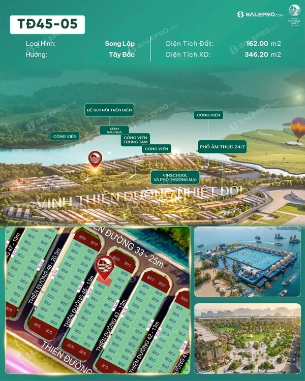 Bán song lập Thiên Đường 45-05, 162m2, 11,7 tỷ, Hạ Long