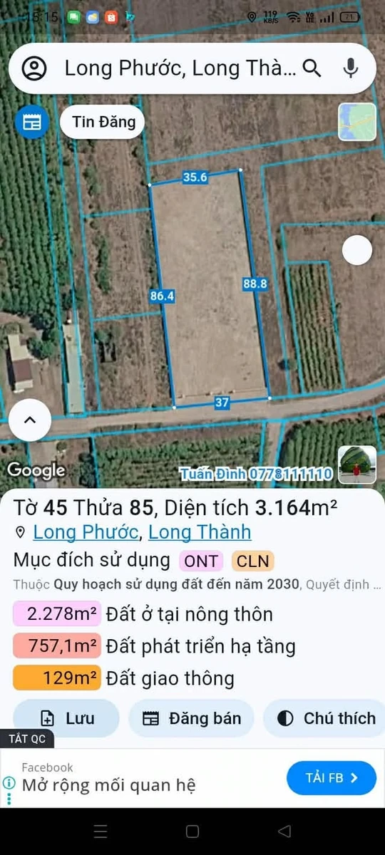 Bán đất 3,2 sào 25 tỷ gần Bàu Cạn - Ảnh 1