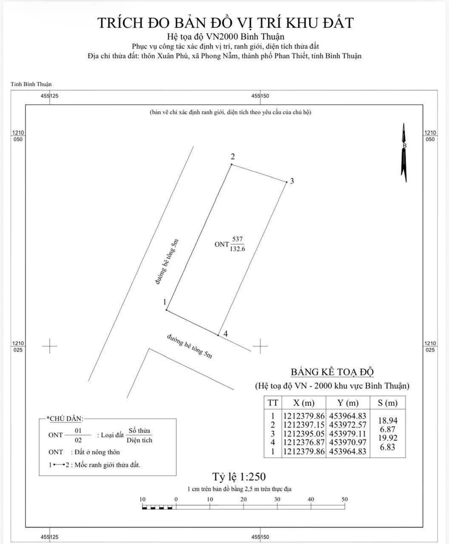 Bán lô góc 132m2 Phong Nẫm Phan Thiết - Ảnh thu nhỏ 2