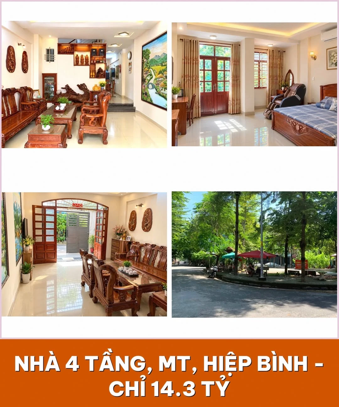 Nhà 4 tầng mặt tiền Hiệp Bình 100m² - 14.3 tỷ - Ảnh 1
