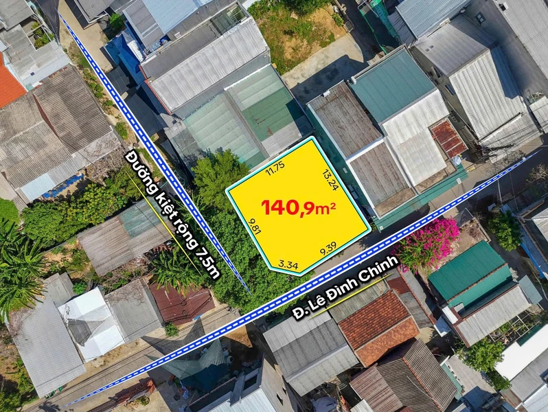 Bán đất 2 mặt tiền Lê Đình Chính 141m² 2,65 tỷ