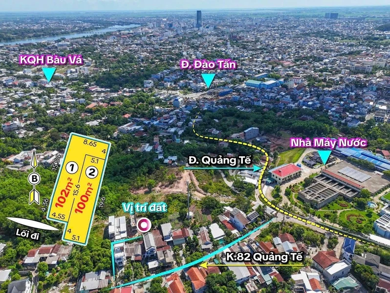 Bán đất view đồi thông 100m² Quảng Tế Huế 1.5 tỷ