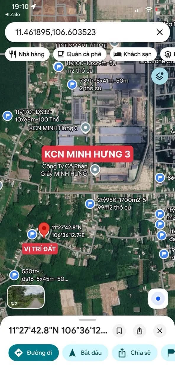 Bán đất xây trọ 309.6m2 mặt tiền đường Minh Hưng 780 triệu - Ảnh 1