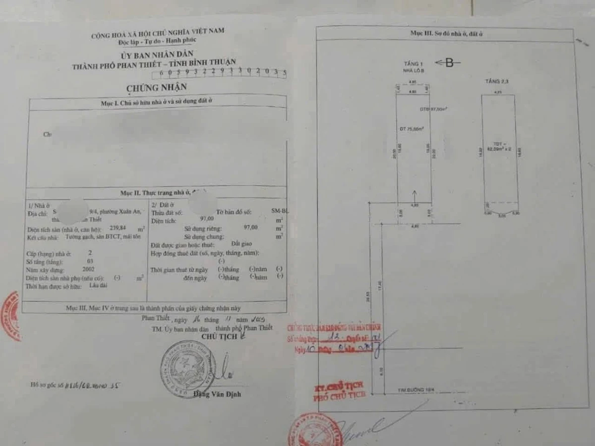 Bán nhà 2 lầu mặt tiền kinh doanh 97m2 Phan Thiết - Ảnh 1