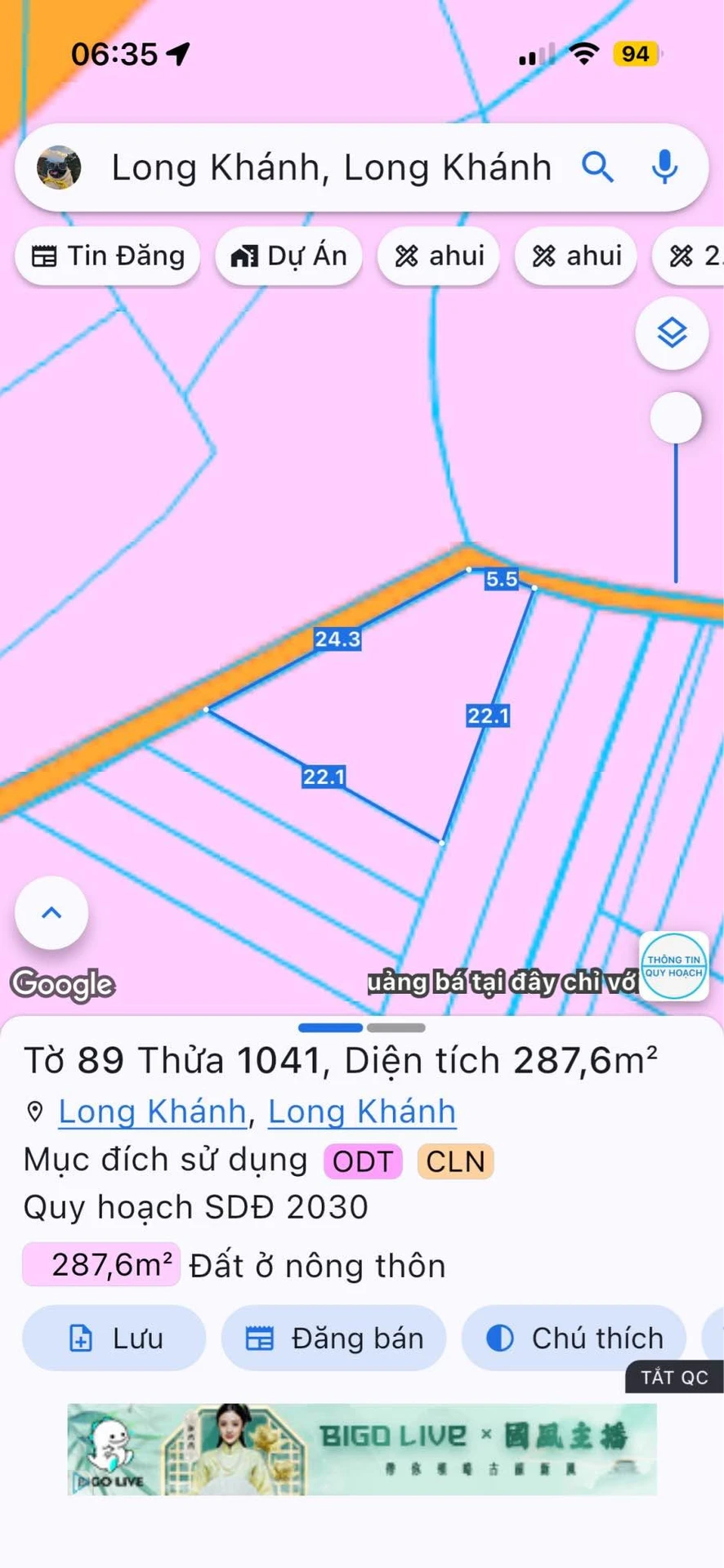 Bán đất thổ cư 287m2 mặt tiền bê tông 30m, phường Long Khánh, Đồng Nai - Ảnh 1
