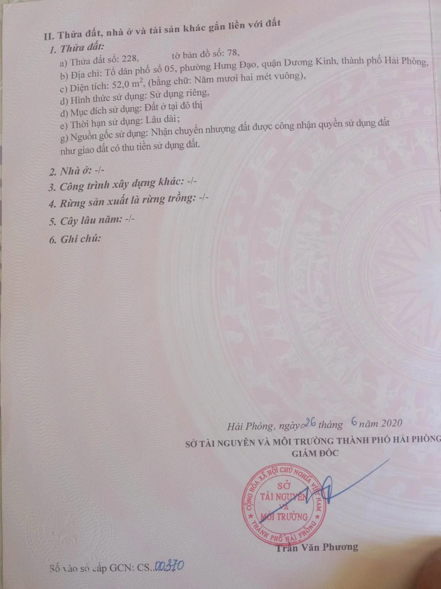 Bán lô đất 52m2 Phương Lung, Hải Phòng, giá 1,2 tỷ - Ảnh 1