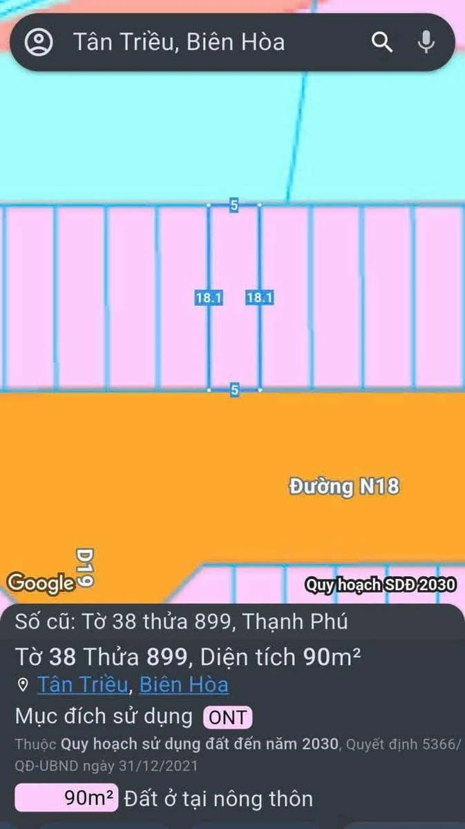 Bán đất nền lô F9 khu Lavender 5x18m giá 1,55 tỷ, Phường Tân Triều, Đồng Nai - Ảnh thu nhỏ 3