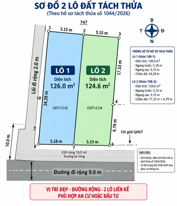 Bán nhanh lô góc MT Lư Giang 250 m2, Nam Nha Trang - Ảnh thu nhỏ 2