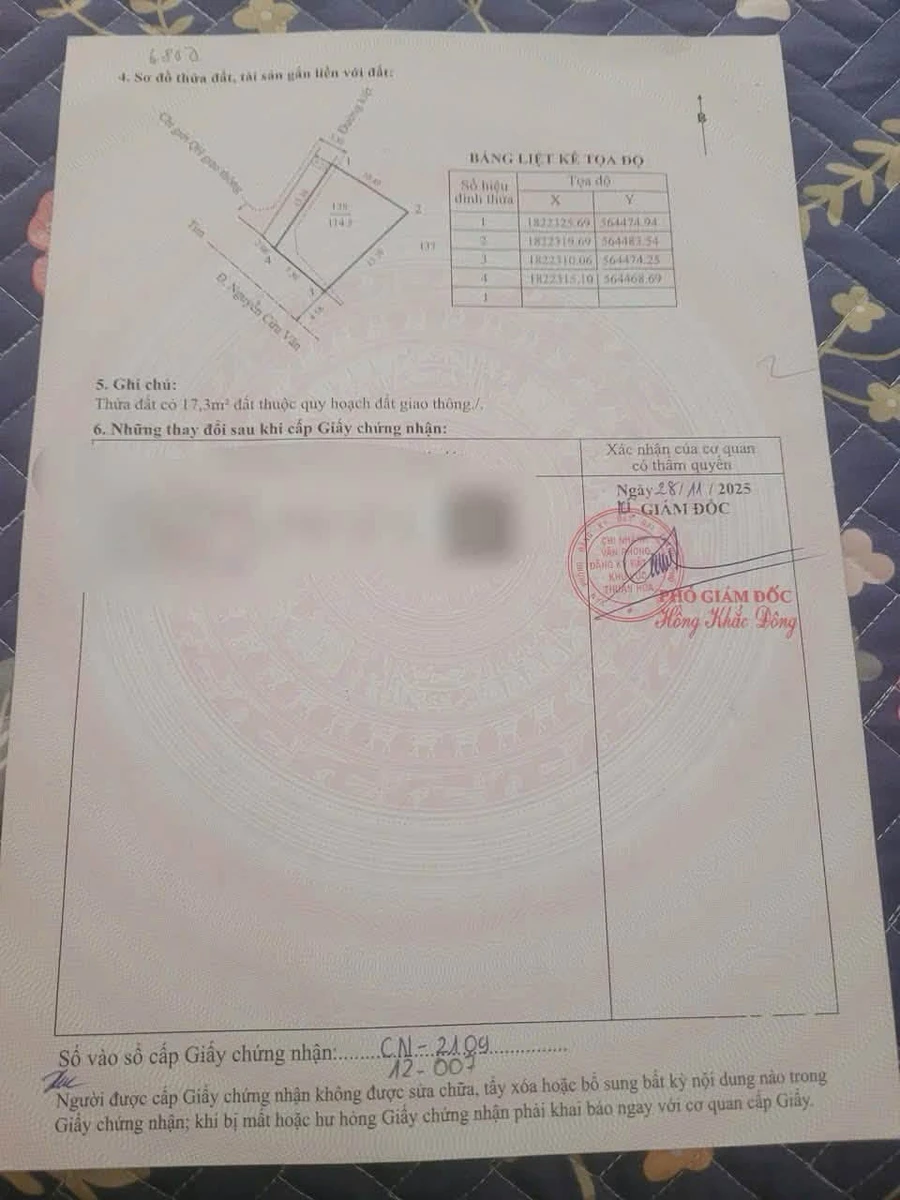 Bán lô góc 2 mặt tiền Nguyễn Cữu Vân 114m2 Huế 3,9 tỷ - Ảnh 1