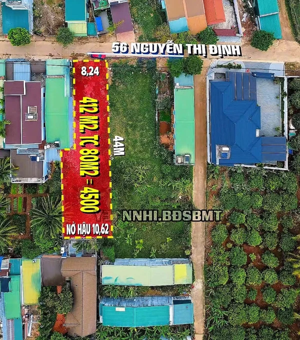 Bán đất 412m2 hẻm 56 Nguyễn Thị Định, Thành Nhất, Buôn Ma Thuột giá 4,2 tỷ