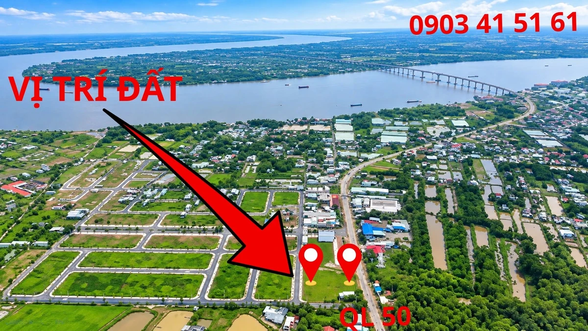 Bán 2 lô đất mặt tiền Quốc Lộ 50, 138 m2, Cần Đước, Long An - Ảnh 1