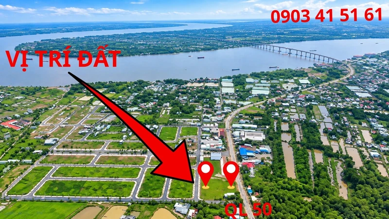 Bán 2 lô đất mặt tiền Quốc Lộ 50, 138 m2, Cần Đước, Long An