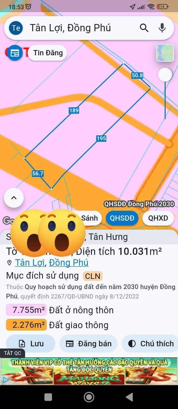 Bán đất đỏ 1ha tại Tân Hưng, Đồng Phú 1 tỷ 650 - Ảnh 1