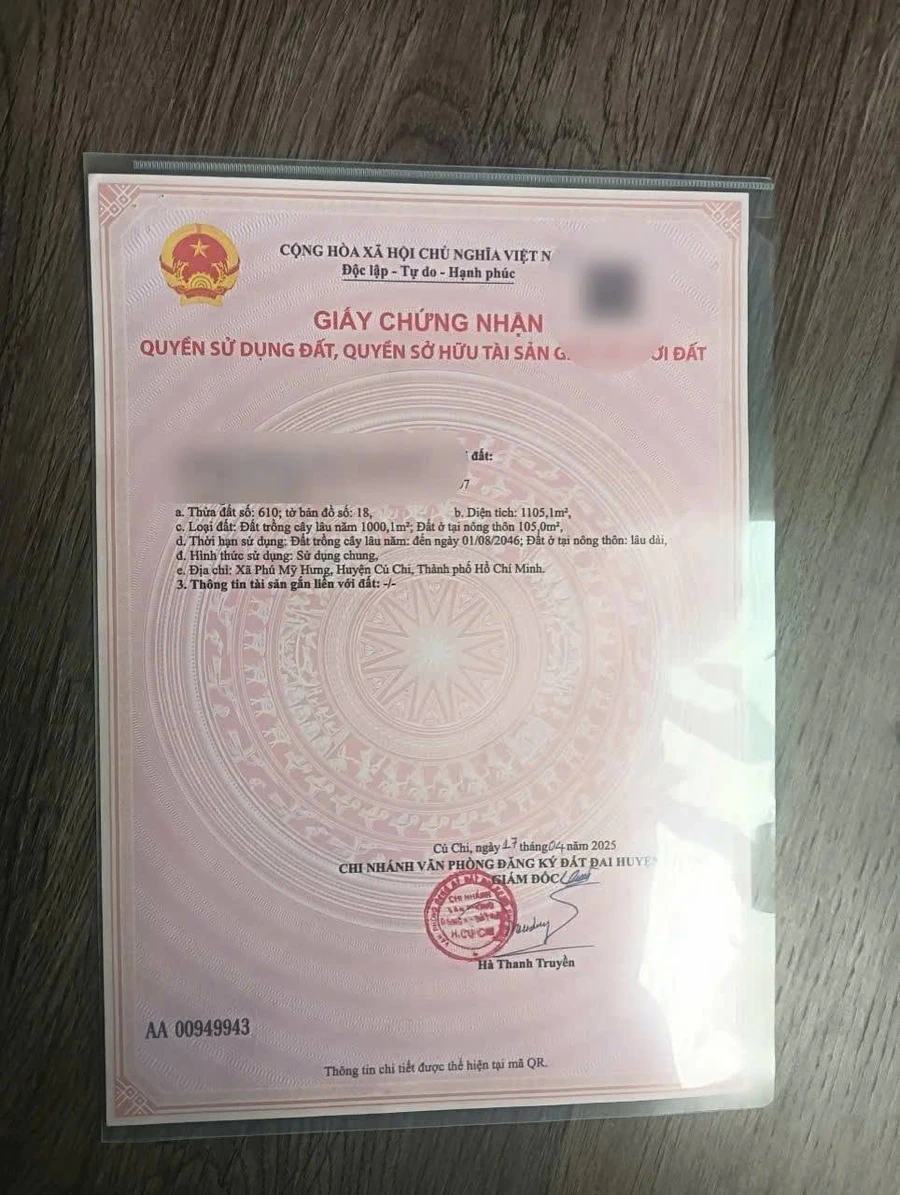 Bán lô đất mặt tiền Võ Thị Bàng, 1105 m², 4 tỷ 2 - Ảnh 1