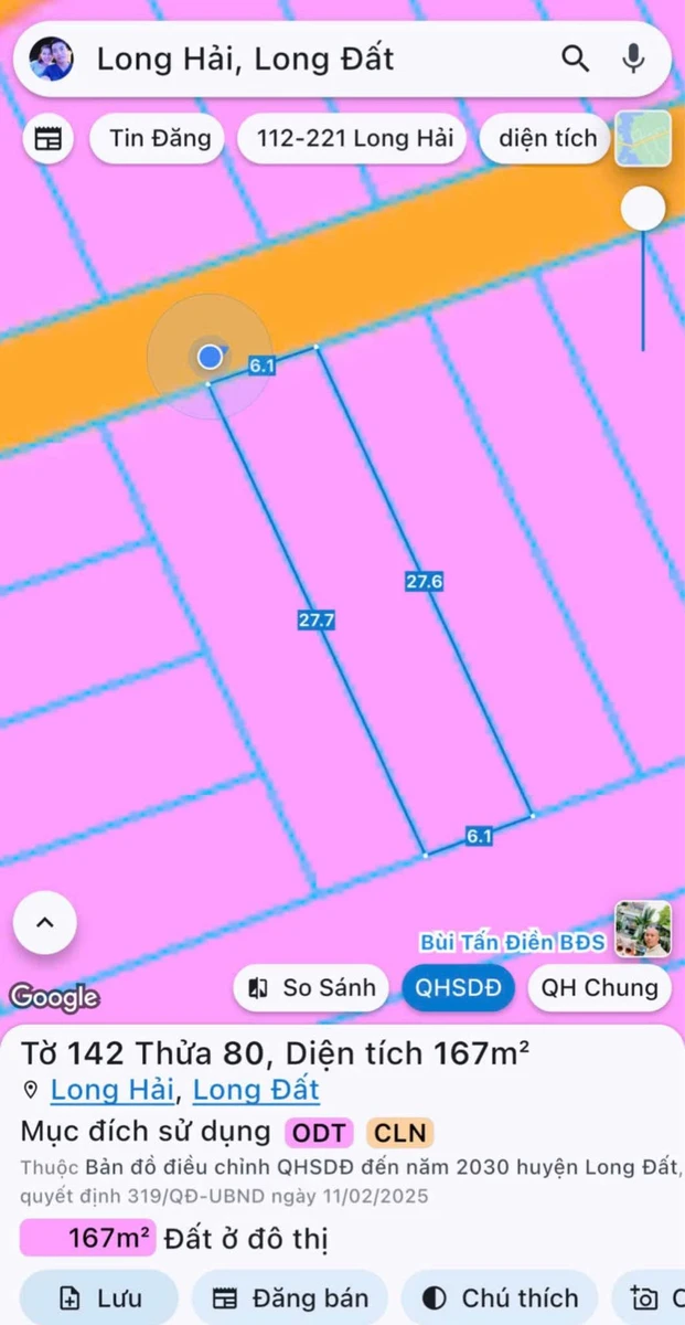 Bán lô đất 167m2 gần biển Long Hải, chân núi Minh Đạm, giá 2,3 tỷ - Ảnh thu nhỏ 3