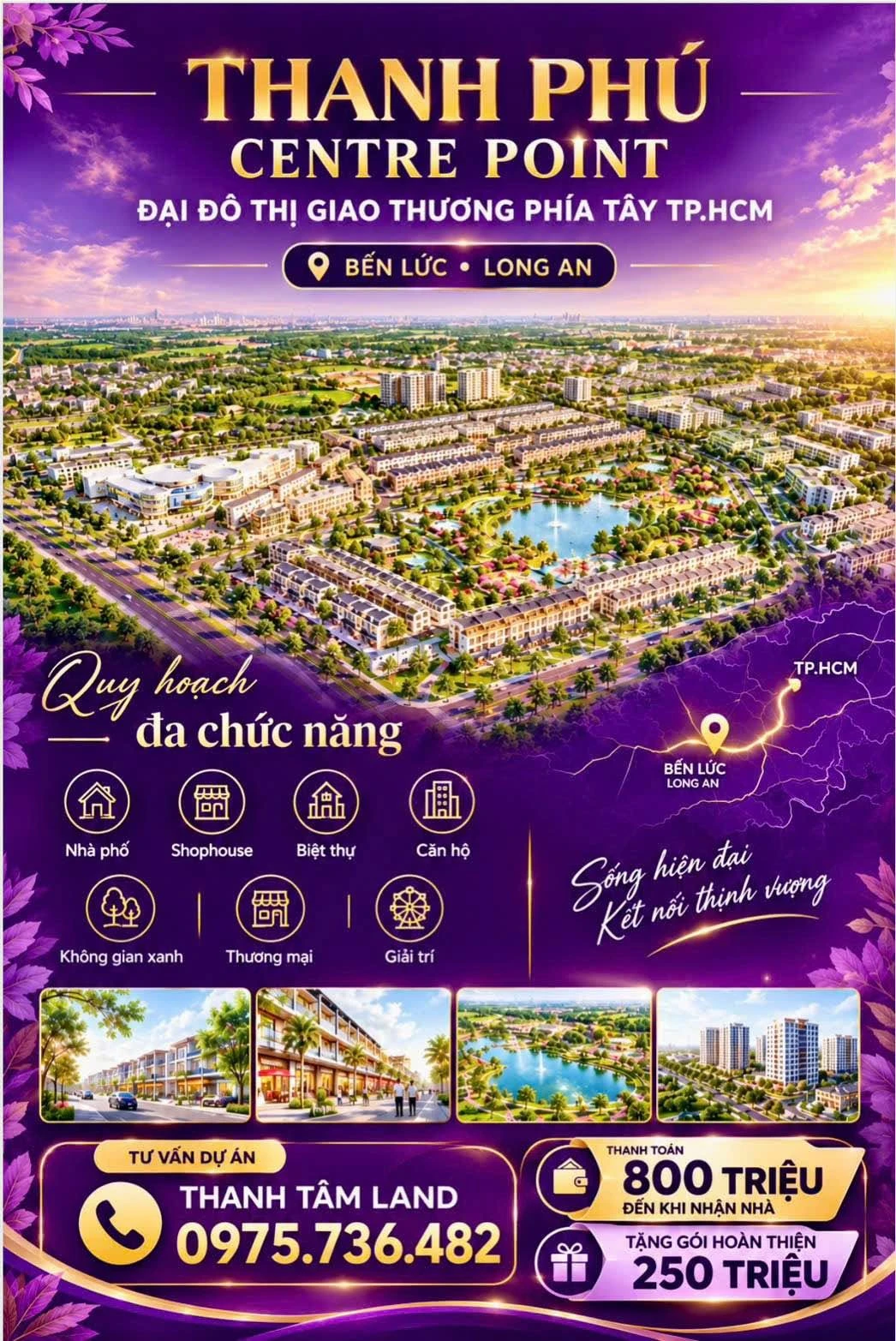 Nhà phố 4 tầng 255m² giá 5,5 tỷ Thanh Phú Centre Point - Ảnh 1