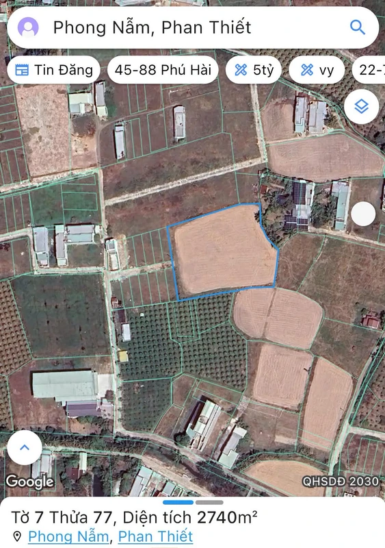 Bán đất lớn 2.740m² Phong Nẫm, Phan Thiết, Bình Thuận 2,7 tỷ