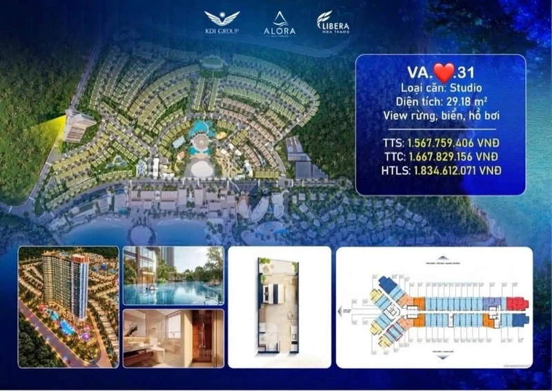 Bán căn hộ studio Alora Libera Nha Trang 29m², view biển