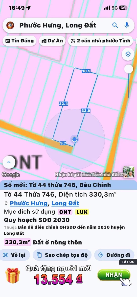 Bán đất Hải Lâm Phước Hưng 202m² sổ riêng 3,8 tỷ - Ảnh 1