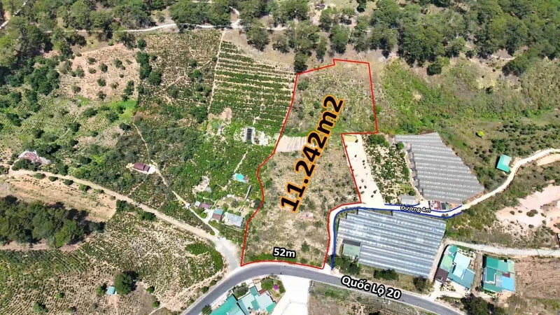 Bán đất mặt tiền QL20 Đà Lạt 11.242m2, giá 20 tỷ