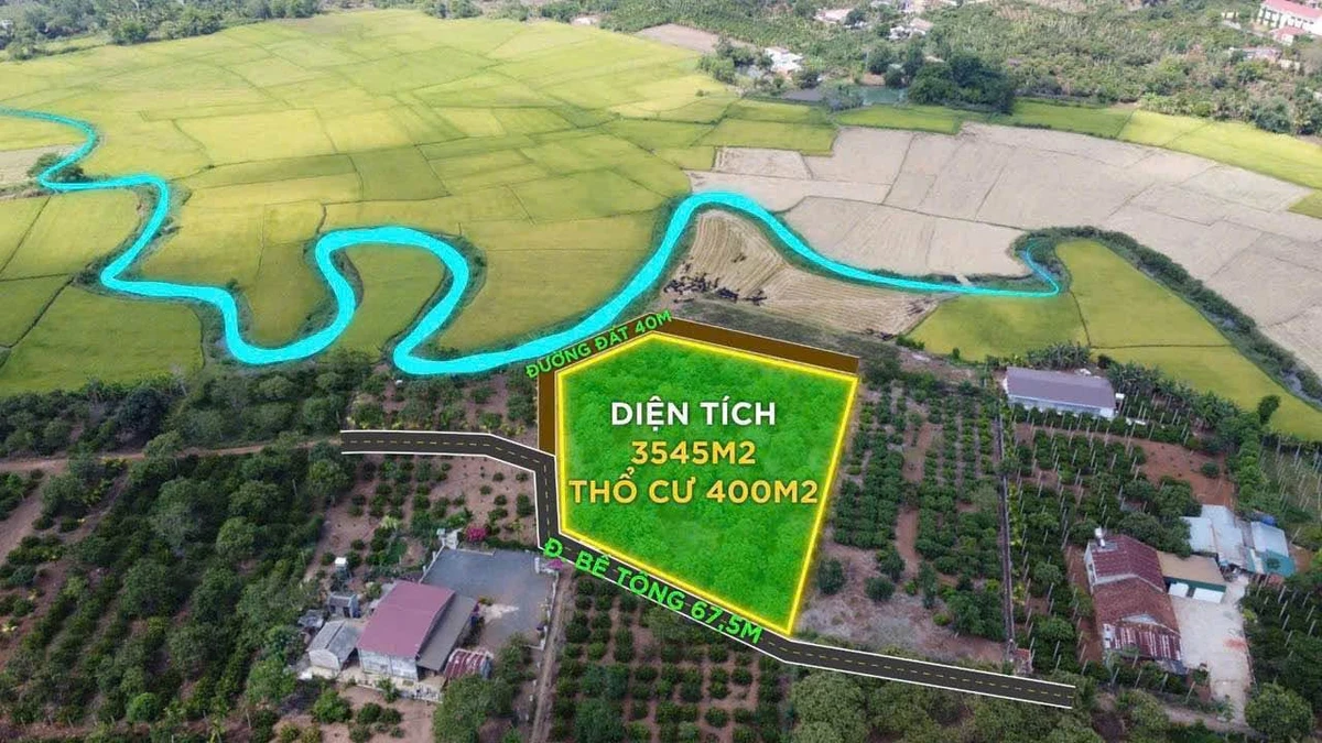 Bán đất hơn 3540m2 có 400m2 thổ cư, view cánh đồng tại Ea Hu, Cư Kuin, Đắk Lắk - Ảnh 1
