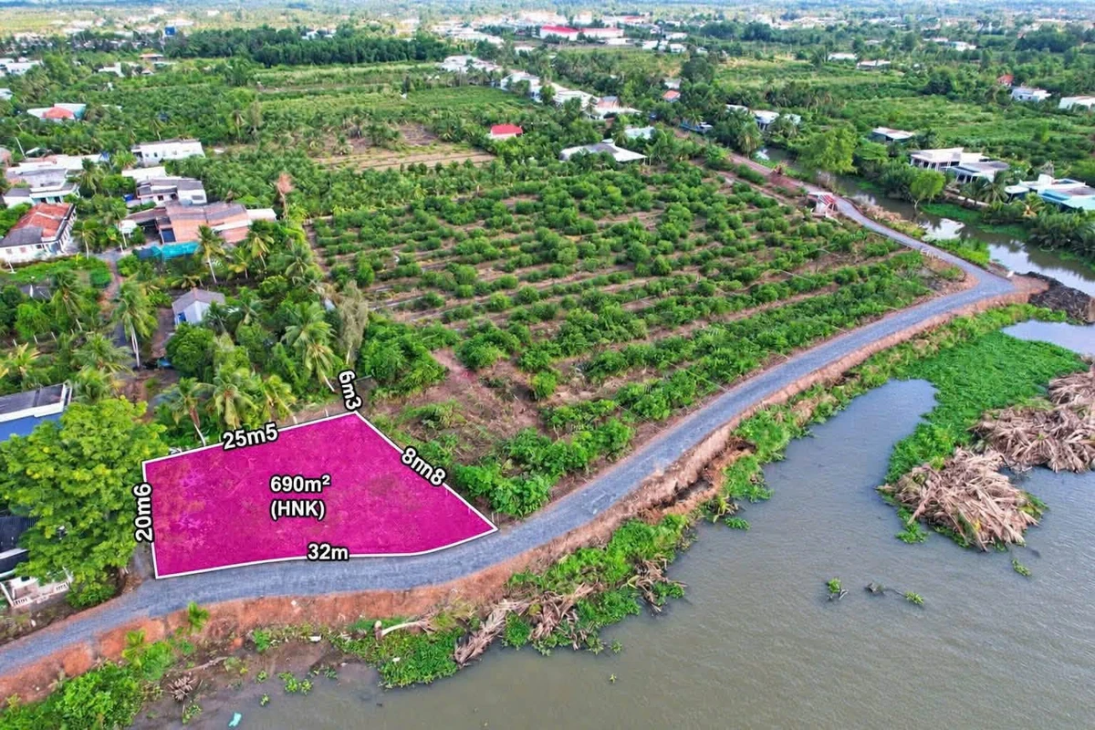Bán đất vườn 690m² 2 mặt tiền view sông Vàm Cỏ Đông, Thạnh Hòa, Bến Lức - Ảnh thu nhỏ 3