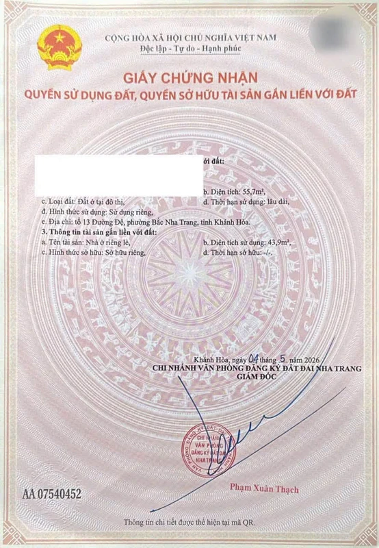 Bán nhà 2 tầng 55.7m² gần biển Nha Trang